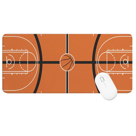 Desk Mat Large Mouse Pad (35.4 x 15.7 In), Basketball Match Extended Gaming Mousepad with Stitched Edges for Office/Home