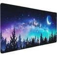 thumbnail image 1 of Desk Mat,Large Mouse Pad 35.5''''×15.5''''XXL Extended Gaming Mouse Pad Mat with Non-Slip Base Stitched Mousepad for Computer,Office,Keyboard and Laptop - Forest Moon, 1 of 6