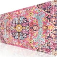 thumbnail image 1 of Desk Mat, Large Mouse Pad for Desk, Extended XXL Mousepad with Stitched Edges, Desk Pad Mat with Anti-Slip Base, Keyboard Pad Gaming Mouse Pad for Home Office, Boho Fuchsia, 1 of 6