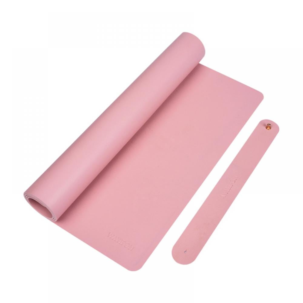Pink Non-Slip Desk Pad & Mouse Pad - Waterproof PVC Leather Protector 23.6"x13.7