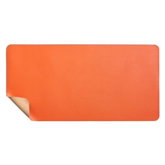Desk Mat Leather Cork Desk Pad with Lock Edge 23.6"x11.8" Desk Mat Protector with PU Leather Valet Tray Organizer Large Mouse Pad Desk Writing Pad for Office and Home Orange