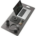 thumbnail image 1 of Desk Mat, Mouse Pad,Waterproof Desk Pad,Large Mouse pad for Desk, Leather Desk Pad Large for Keyboard and Mouse,Dual-Sided Mouse Mat for Office and Home (Dark Grey, 31.5" x 15.7"), 1 of 6