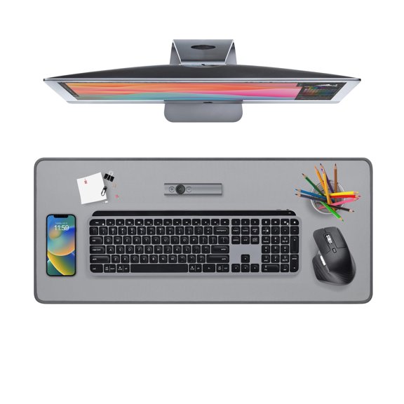 Desk Mat - Multifunctional Large Desk Pad, Extended Mouse Mat, Office Desk Protector with Anti-Slip Base, Spill-Resistant Durable Design,