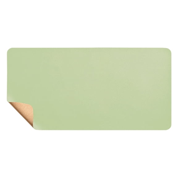 Desk Mat PU Leather Cork Blotter Pad 23.6"x11.8" for Desktop Computer Laptop Gaming Accessories Table Topper Protector Under Keyboard Mousepad Pads Waterproof Mint Green