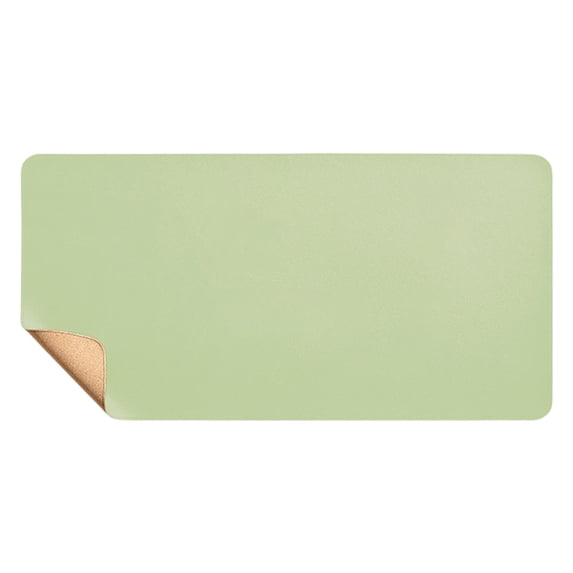 Desk Mat PU Leather Cork Blotter Pad with Lock Edge 23.6"x11.8" for Desktop Computer Gaming Decor Accessories Table Under Keyboard Mousepad Pads Mint Green
