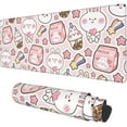 thumbnail image 1 of Desk Mat, Pink Kawaii Rabbit Extended Gaming Mouse Pad Large, 31.5"x11.8" Big Mouse Pad with Non-Slip Base and Stitched Edge, Long Computer Keyboard Mouse Mat for Home Office Work, 1 of 7