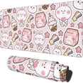 thumbnail image 1 of Desk Mat, Pink Kawaii Rabbit Extended Gaming Mouse Pad Large, 35.4"x15.7" Big Mouse Pad with Non-Slip Base and Stitched Edge, Long Computer Keyboard Mouse Mat for Home Office Work, 1 of 6