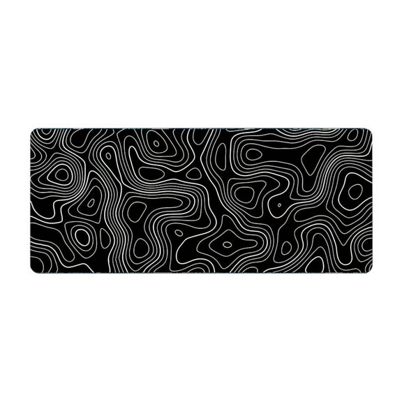 Desk Mat,Topographic Contour Extended Big Mouse Pad Computer Keyboard Mouse Mat with Non-Slip Base (31.5x11.8 In) C