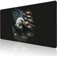 thumbnail image 1 of Desk Mat, USA Flag and Bald Eagle Extended Large Gaming Mouse Pad for Desk XXL, Non-Slip Rubber Base Stitched Edges Long Computer Keyboard Desk Pad Mouse Mat for Home Office Gaming 35.4"X15.7", 1 of 6