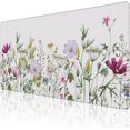 thumbnail image 1 of Desk Mat, Vintage Watercolor Flowers Extended Large Gaming Mouse Pad for Desk XXL, Non-Slip Rubber Base Stitched Edges Long Computer Keyboard Desk Pad Mouse Mat for Home Office Gaming 35.4"X15.7", 1 of 6