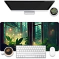 thumbnail image 1 of Desk Mat, Window View of Forest Desk Pad, Green Atmosphere Large Gaming Mouse Pad for Desk, 31.5"x11.8" Extended Big Computer Keyboard Mouse Pad with Non-Slip Base and Stitched Edge, 1 of 13