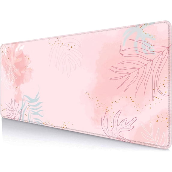 Desk Mat XL Gaming Mouse Pad, Abstract Pink Boho Pastel Painting Keyboard Mat Cute Large Mouse Pad, Desk Mat Desktop Laptop Computer Accessories, 31.5X 11.8 in