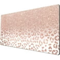 thumbnail image 1 of Desk Mat XXL Mouse pad, Pink Rose Gold Leopard Print Office Supplies and Accessories Decor for Women 31.5X15.75in,Stitched Edges Smooth Non-Slip Rubber Bottom, Large pad, 1 of 6