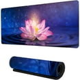 thumbnail image 1 of Desk Mat for Desktop,Extended Gaming Lotus Mouse Pad,Non-Slip Rubber Base Mousepad with Stitched Edges for Office Home Desk Decor,31.5X15.7 Inch, 1 of 6