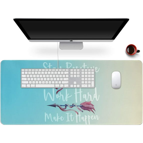 Desk Matt, Extended Gaming Mouse Pad Large XXL Keyboard Mat Mousepad with Stitched Edges Non Slip Base, Computer Desk Pad Mat for Office Laptop Desktop Home (Teal Gradient)