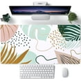 thumbnail image 1 of Desk Matt, Gaming Mouse Pad Large, XXL Desk Pad Mat with Stitched Edges, Non-Slip Base Mousepad, Keyboard Mat for Office Computer Desktop Laptop School Writing, Boho Tropical Green Leaves, 1 of 6