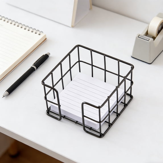 Desk Mesh Organizer, Note Holder Desktop Storage Basket, Openwork Metal Organizer for Office Supplies and Small Accessories, Home Office and Dorm Use