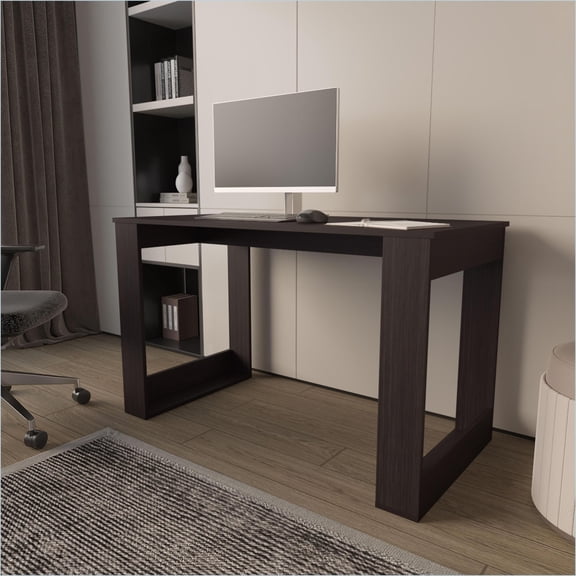 Desk, Modern Aurora Writing Computer Desk with Ample Surface | Wengue | Particle Board