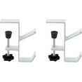 thumbnail image 1 of Desk Mount Bag Holder Hook Clamp,On Backpack Hanger Portable Desk Mount Headphones Holder for Reduce Desk Clutter Table Desk Table Hanging Storage (2 Pcs-Double Hook White), 1 of 13