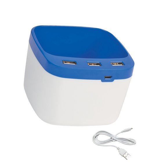 Desk Mounted Charging Dock Integrating Pen Holder And 3 USB2.0 Adapter Ports Featuring LED For Connection And Storage