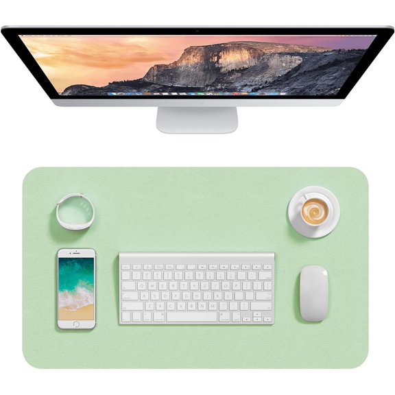 Desk Mouse Pad, 23.6" x 11.8" PU Leather Desk Mat, Extended Mouse Pad, Waterproof Desk Blotter Protector, Ultra Thin Small Laptop Keyboard Mat, Non-Slip Desk Writing Pad for Office Home