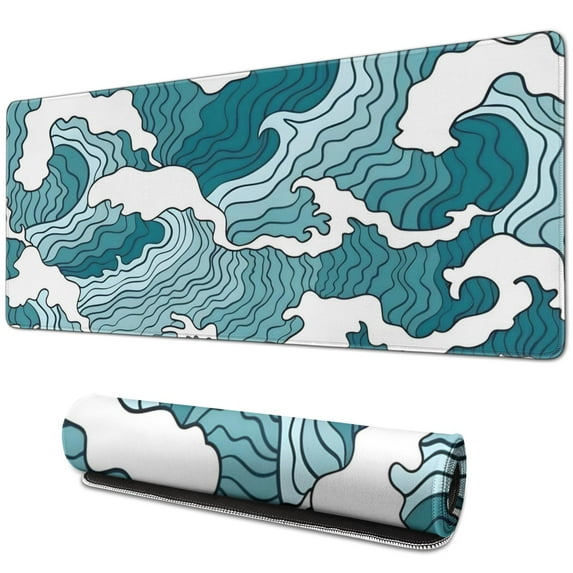 "Desk Mouse Pad: Extra Large Topographic Pattern, Non-Slip Rubber Base for Comfort and Style - Enhance Your Desk Decor Now"