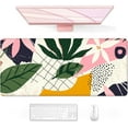 thumbnail image 1 of Desk Mouse Pad, Large Gaming Mousepad, XXL Desk Pad, Extended Long Superior Micro-Weave Cloth Non-slip Rubber Big Computer Mouse Mat for Gamer, Office & Home, 35" x 15", Pink Tropical Flower, 1 of 6
