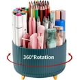 thumbnail image 1 of SUSWIM 5-Compartment Desktop Organizer & Holder with Rotating  Organizers, Dark Green, 1 of 7
