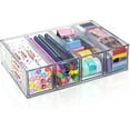 thumbnail image 1 of Desk Organizer with 4 Drawers, Stackable Desktop Storage Box with Removable Drawer, Clear Sunglasses Organizer Display Case for Stationery Marker Pens Eyeglasses Office Supply, 1 of 4