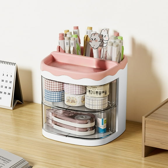 Desk Organizer under $5! Cagogo Small Item Storage Box, Desktop Organizer with Drawers, Office Supplies Storage Container, Multifunctional Classification Box for Home Office