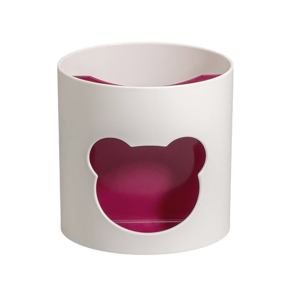 Desk Organizer Cup with 3 Compartments, Cute Bear Design Clear Plastic Pen Holder, Large Capacity Stable Base for Office Home Desk Organization