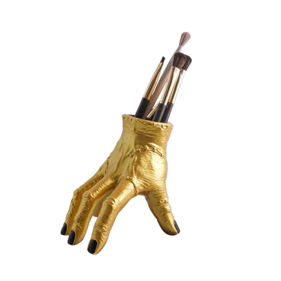 Desk Organizer Decor, Golden Hand Shaped Pen Holder, 1 Piece, for Home Office Vanity Desktop Storage Decor