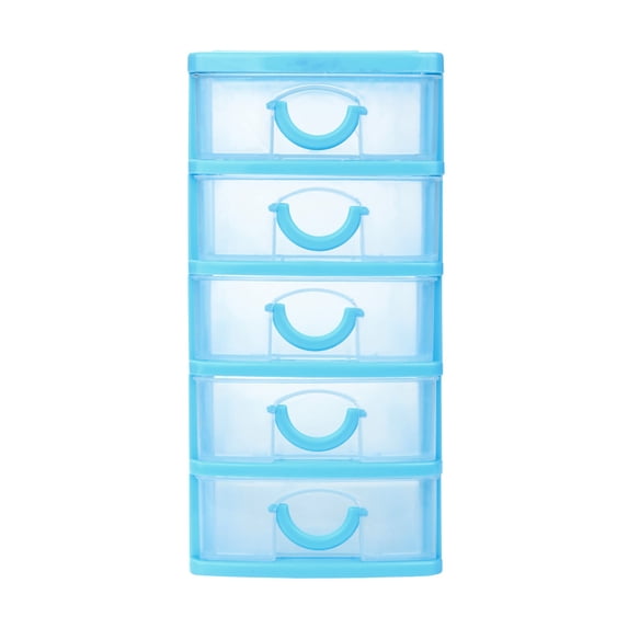 Desk Organizer with Drawers 3/4/5 Layers,Small Organizer Box Storage Container Case, Desktop Stackable Plastic Storage,Clear Desktop Storage Drawers for Office Supplies, Make up Organizers