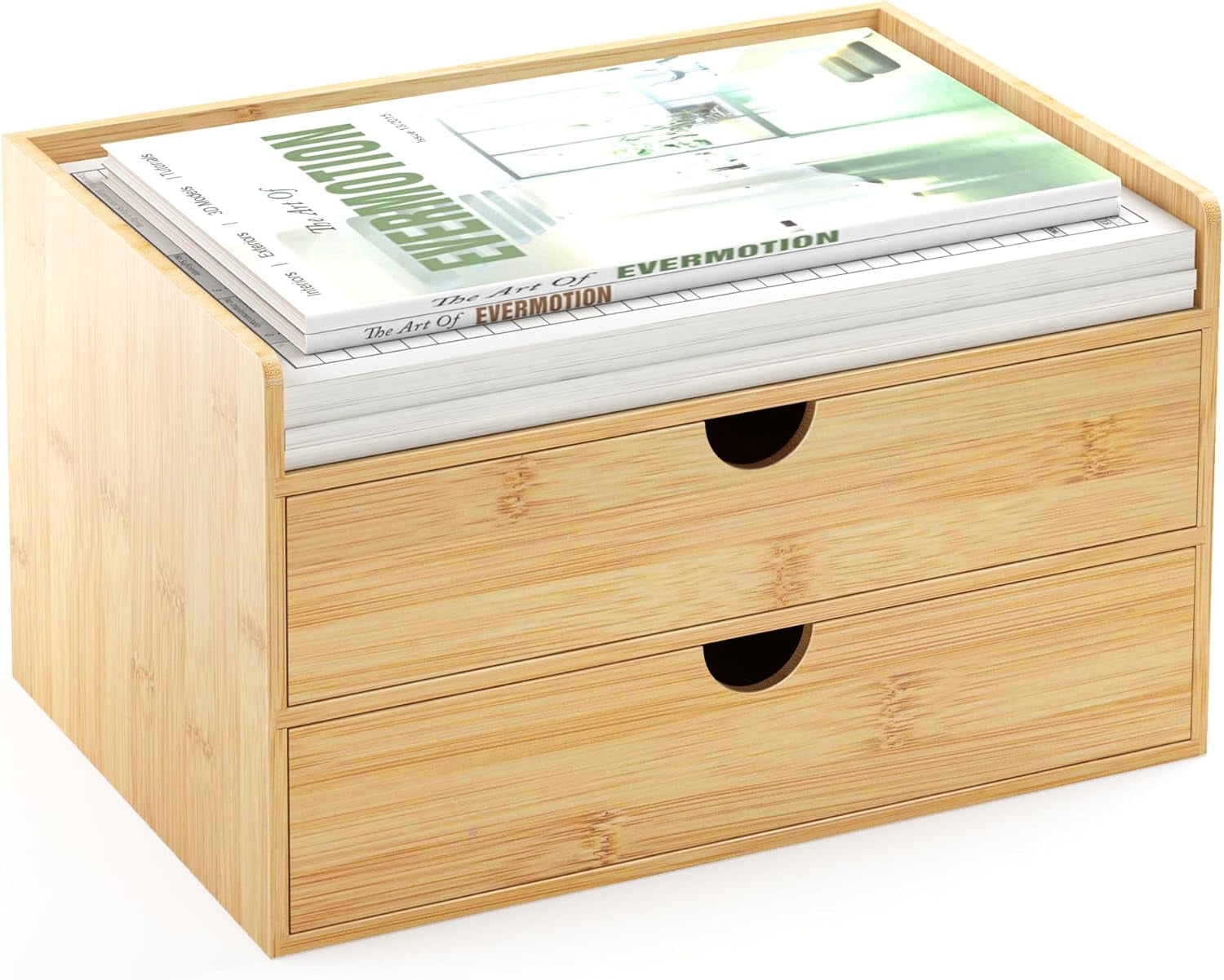 Desk Organizer with Drawers - Bamboo Desktop Organizer Storage | Wood ...