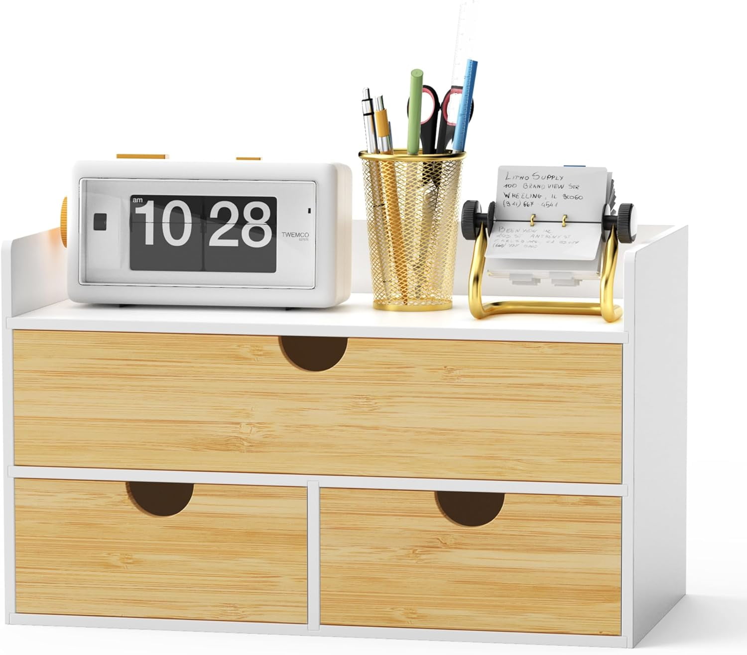 BINO Clear Stackable Storage Drawers 3 Pack - Modular Acrylic Organizers With Handles For Home & Office