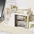 thumbnail image 1 of Desk Organizer with Drawers, Compact Desktop Storage Box for Office Supplies, Multi-Compartment Pen Holder and Stationery Tray for Home Office and Study Areas, 1 of 6