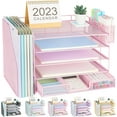 Desk Organizer with File Holder, 5tier Paper Letter Tray File