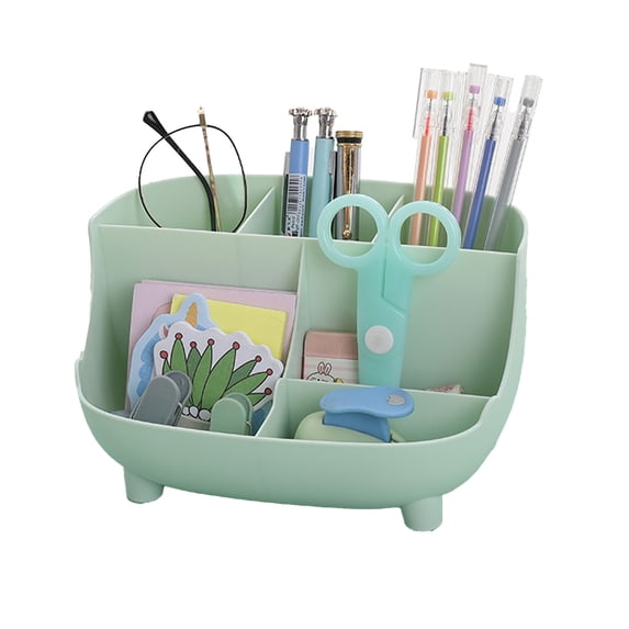 Desk Organizer, Multi-Functional Pen Holder for Desk, Cosmetics Storage,Accessories with 5 Compartments for Office home Art Supplies (Green)