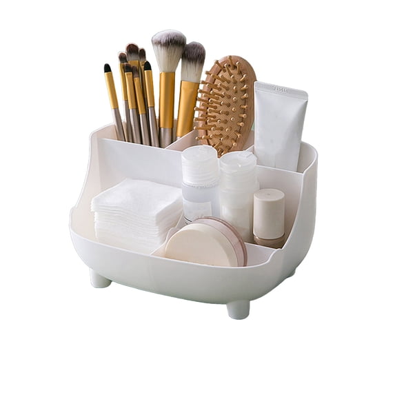 Desk Organizer, Multi-Functional Pen Holder for Desk, Cosmetics Storage,Accessories with 5 Compartments for Office home Art Supplies (White)