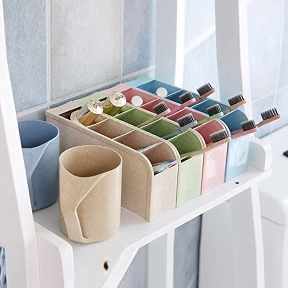 Desk Organizer Pen Holder, 16- Straw Desktop Storage Caddy for Art Supplies, Markers, and Brushes, Ideal for Home Workspace, Teacher Gift, Back to , 1Pack A