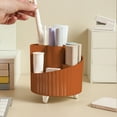 thumbnail image 1 of Desk Organizer Pencil Cup | Multi-Functional Desktop Stationary Storage | Plastic | Khaki or Coffee Color | 13x13x12.5cm | For Office, Home, Art Supplies | Pen, Marker, Makeup Holder, 1 of 6