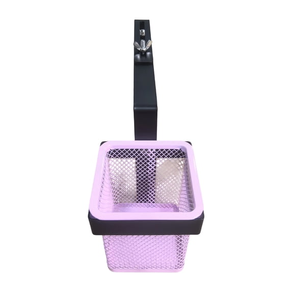 Desk Organizer Pink Mesh Metal Clamp on Square Basket Adjustable 1 Pack for Home Office Drinks Small Item Side Storage