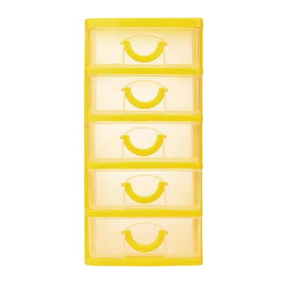 Desk Organizer Plastic Desktop Drawer Storage Office Supplies Storage Drawers for Organizing Office Desk Accessories, File Organizer for Desk Small Drawers Organizer Cute Stuff (Yellow, XL)
