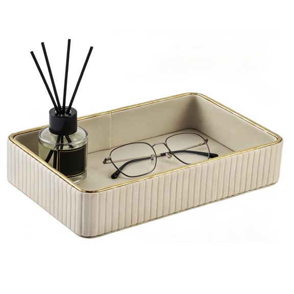 Desk Organizer Tray Nightstand Organizer Trinket Dish Storage Key Bowl Decorative Trays for Phone Wallet
