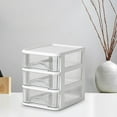 thumbnail image 1 of Desk Organizer under $5! Yannianjz 2/3/4/5 Drawer Plastic Storage, Mini Drawer Unit, White Frame With Clear Drawers for Craft Storage, 1 of 4