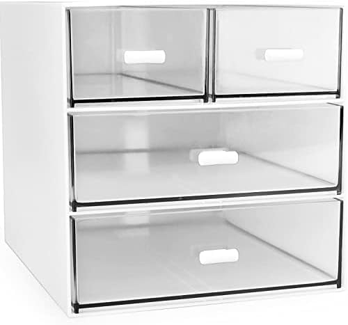 Desk Organizer with 4 Drawers, Makeup Organizer Desktop Organizer ...