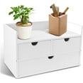 thumbnail image 1 of Desk Organizer with Drawers Countertop Drawer Organizer Drawers for Desk Top Home Office Workspace Bathroom Toiletries Supplies (white，with shelf), 1 of 14