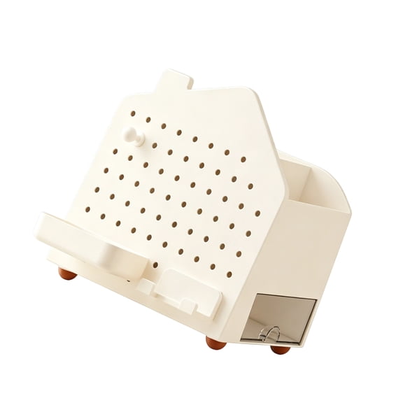 Desk Organizer with Phone Stand Drawer Pegboard Storage Rack Desk Pegboard