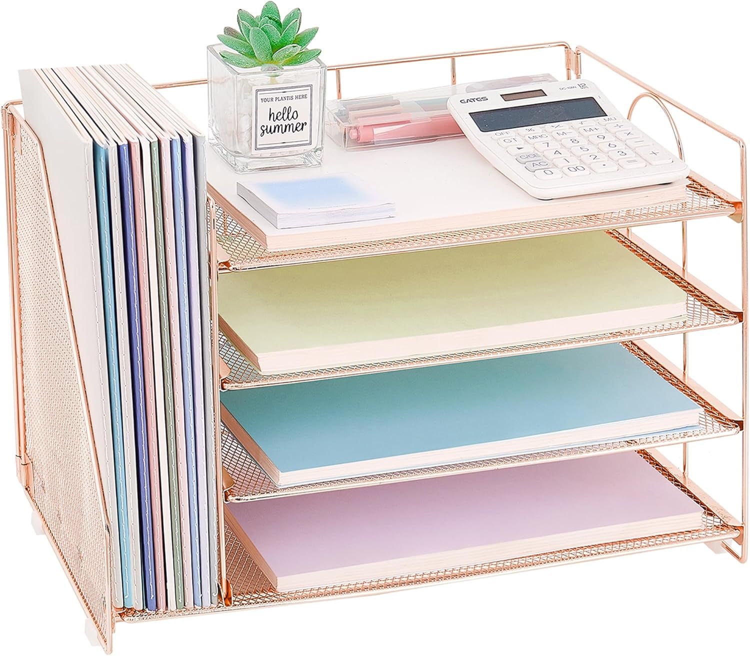 Desk Organizers and Accessories, 4 Tier Paper Letter Tray File
