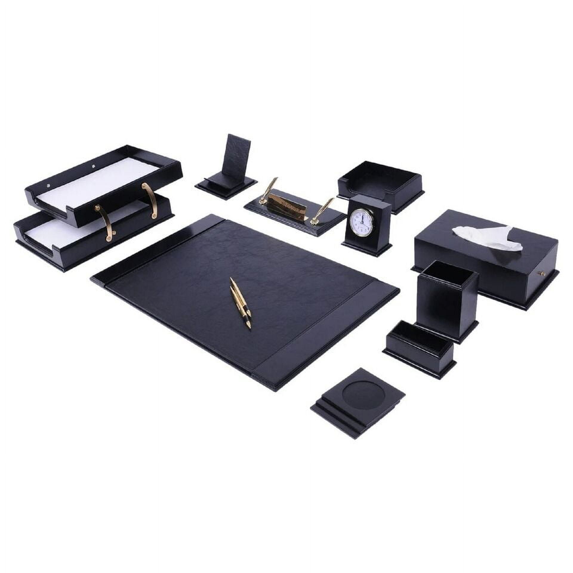 Desk Organizers - Desk Accessories - Leather Desk Organizer - Bonded Leather Desk Set - Home Office Accessories - Desk Supplies - Leather Desk Set - Office Accessories - 12 PCS